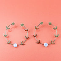 Celestial Moonstone Hoop Earrings