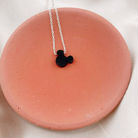 Mickey Mouse Shaped Black Onyx Crystal Healing Necklace