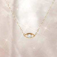 Dainty Evil Eye Opal Protection Necklace