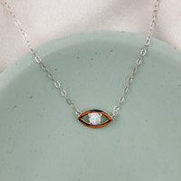 Dainty Evil Eye Opal Protection Necklace