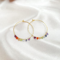 Rainbow Chakra Hoop Earrings