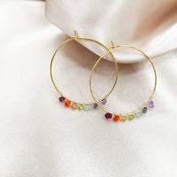 Rainbow Chakra Hoop Earrings