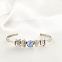 Moon Phases & Moonstone Cuff Bracelet