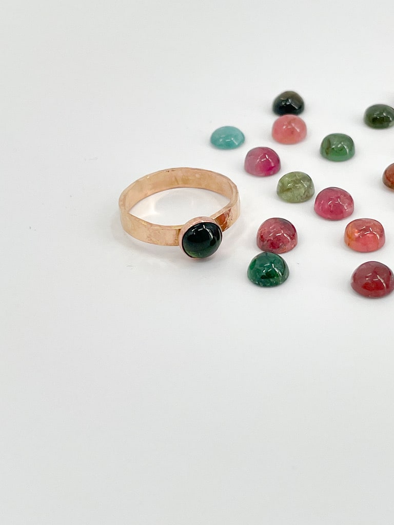 Hammered Tourmaline Ring