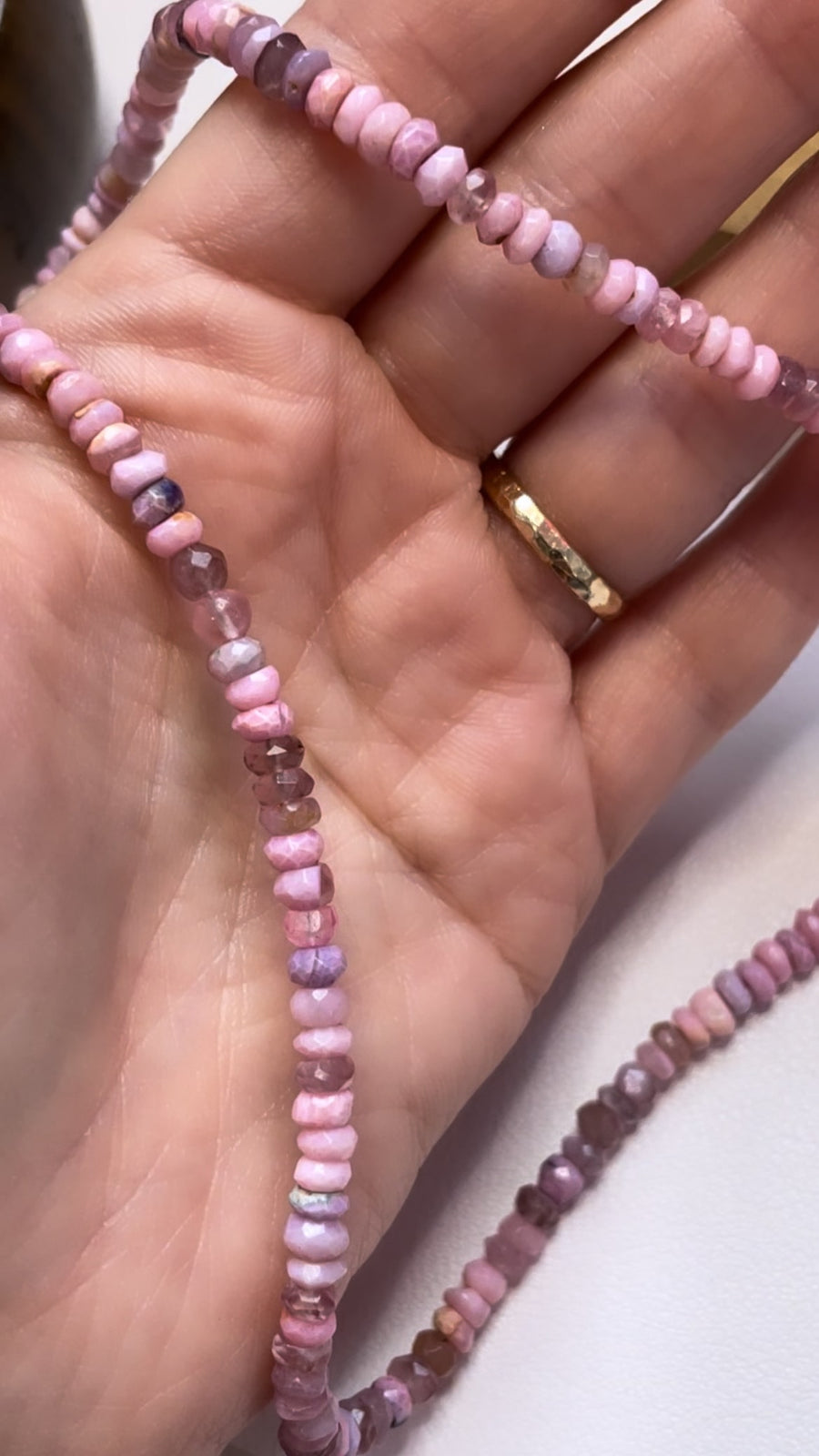 Pink Opal Rondelle Necklace