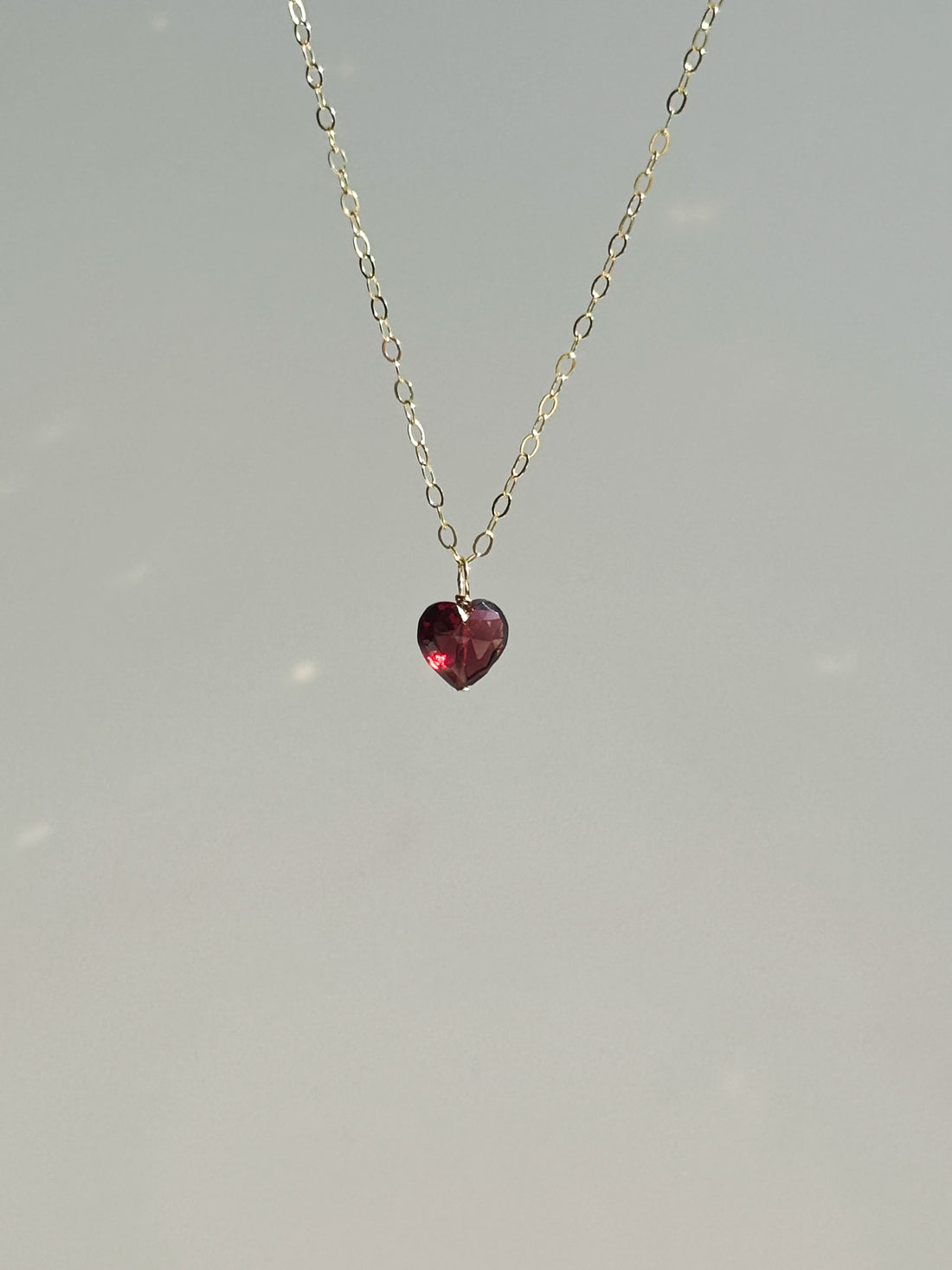 Heartfire Dainty Garnet Necklace