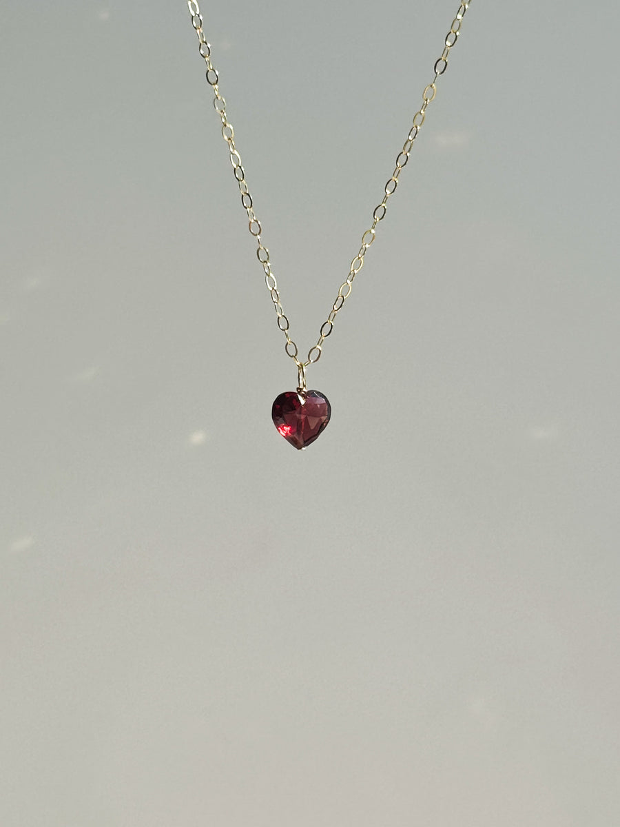 Heartfire Dainty Garnet Necklace