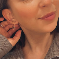 Double Piercing Chain Earrings