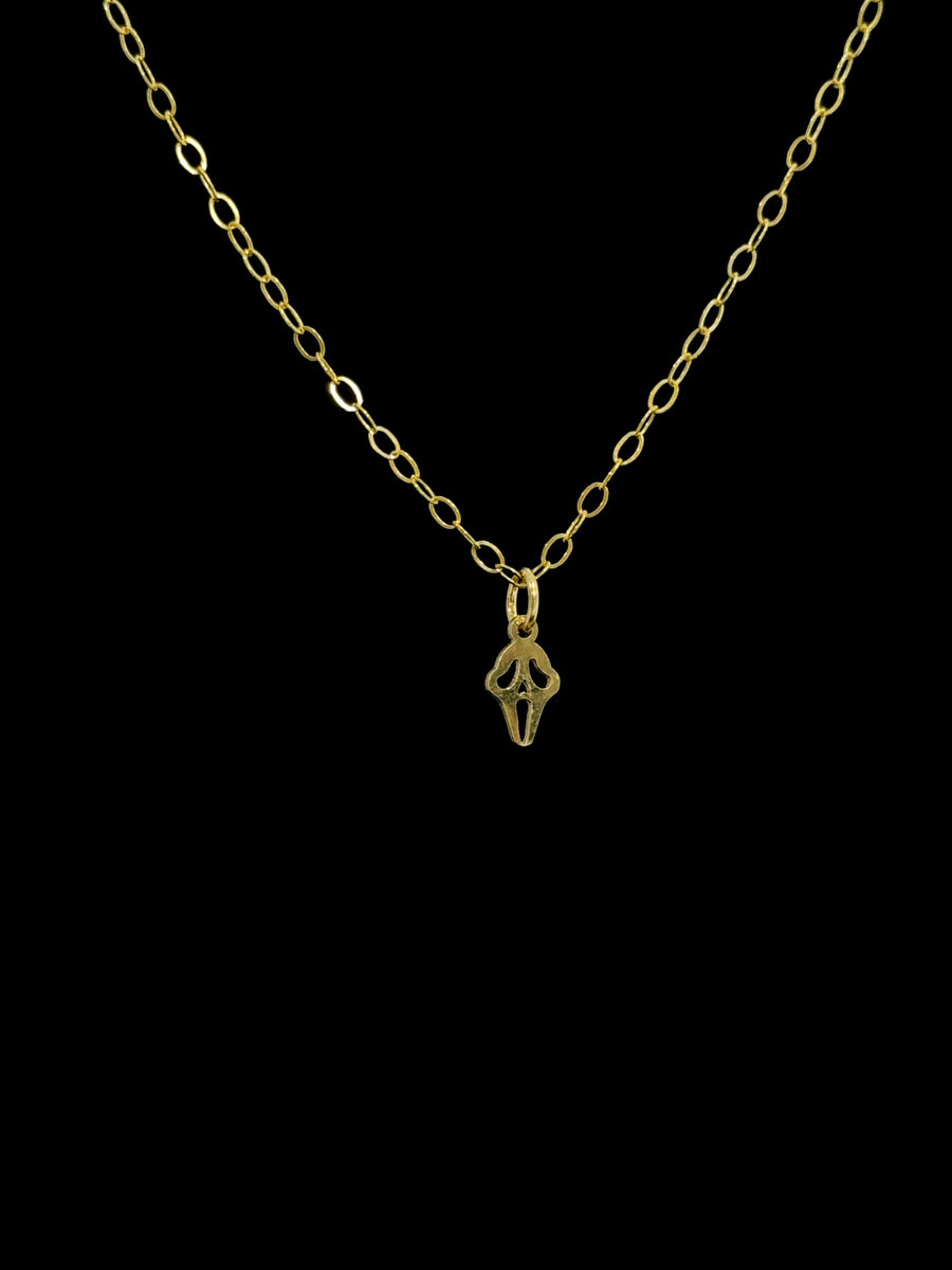 Silent Scream Dainty Ghost Face Necklace