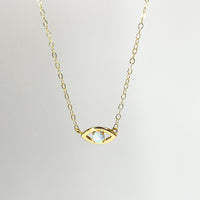 Dainty Evil Eye Opal Protection Necklace