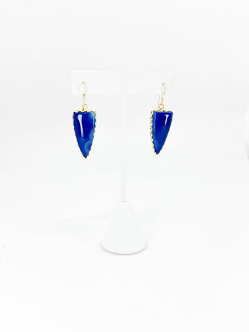 Azure Arrow Druzy Agate Earrings