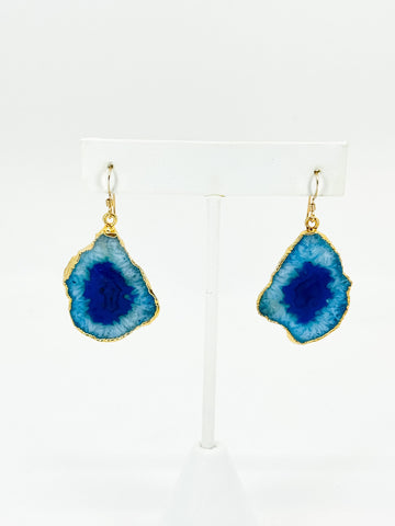 Electric Iris Druzy Agate Earrings