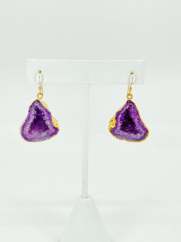 Rose Quartz Glow Druzy Agate Earrings