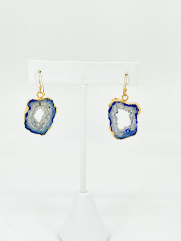 Sky Blue Druzy Agate Earrings