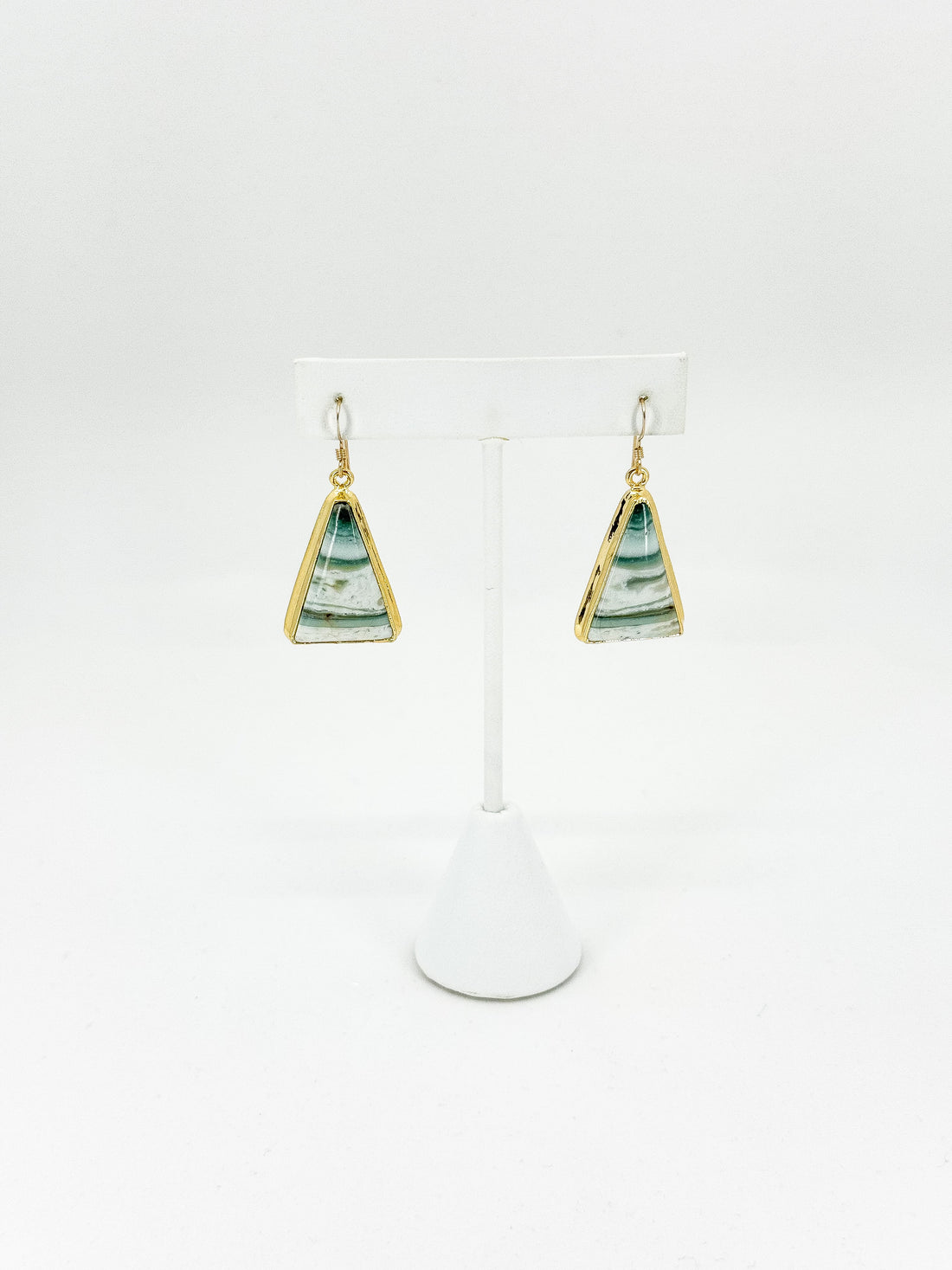 Earthly Pyramid Agate Earrings