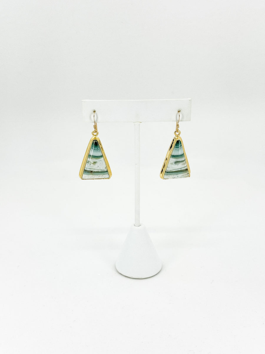Earthly Pyramid Agate Earrings