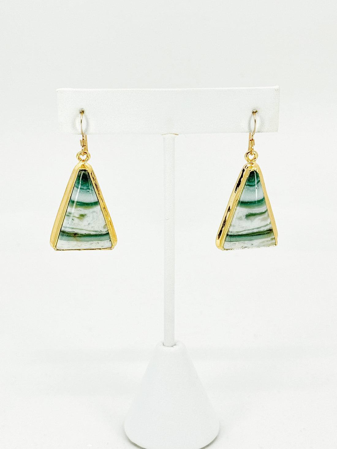 Earthly Pyramid Agate Earrings