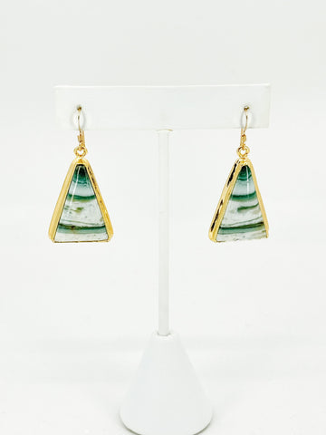 Earthly Pyramid Agate Earrings