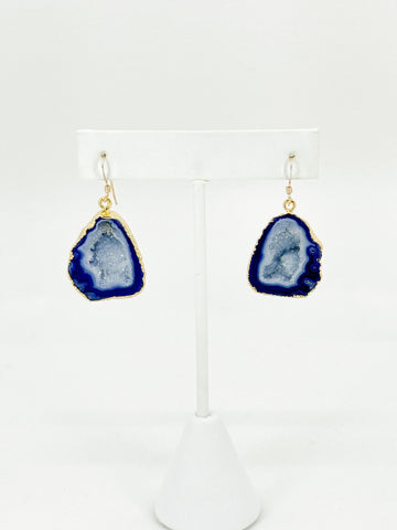 Stardust Blue Druzy Agate Earrings