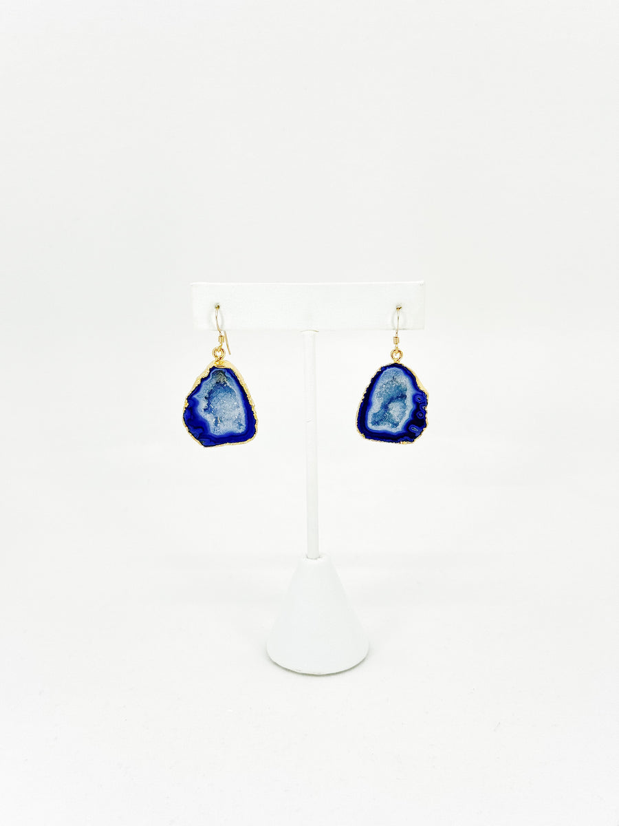 Stardust Blue Druzy Agate Earrings