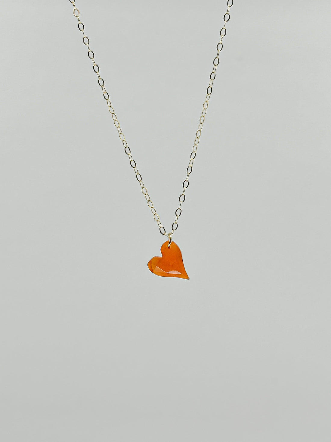Quiet Flame Carnelian Heart Necklace