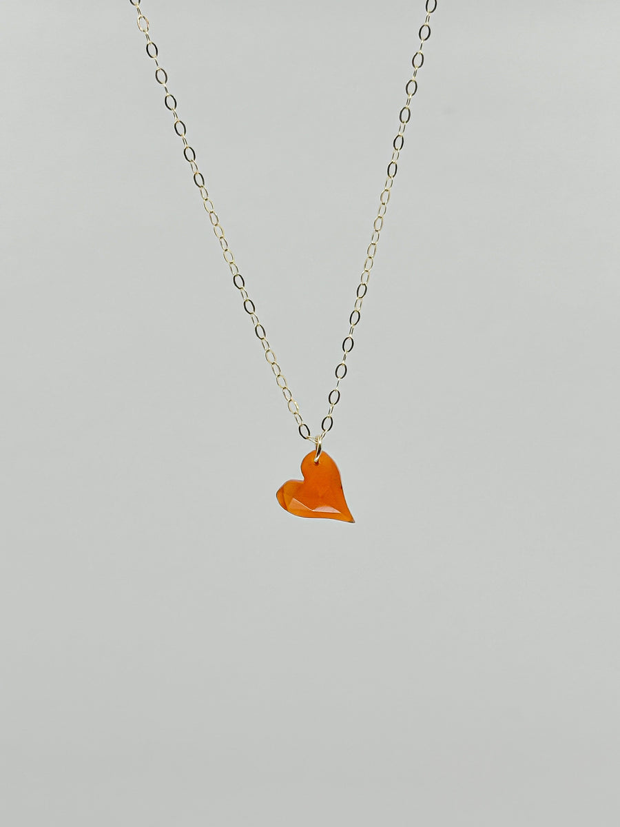Quiet Flame Carnelian Heart Necklace