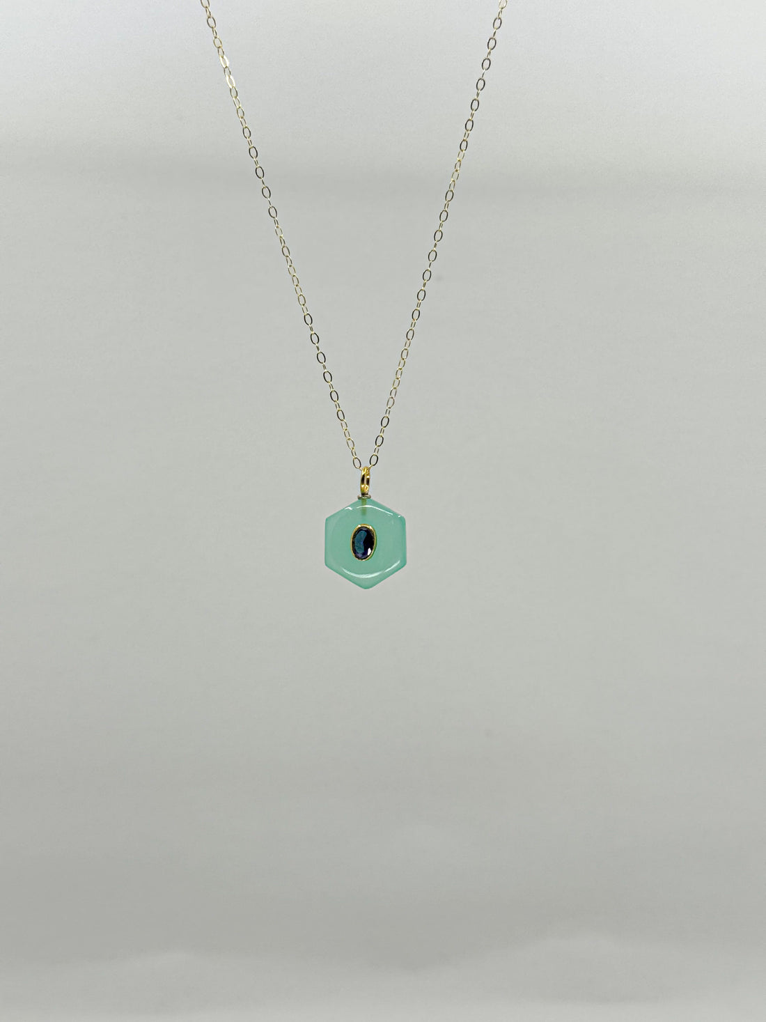 Glimmer Of Truth Aqua Chalcedony Necklace