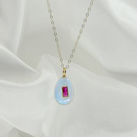 She Glows Moonstone and Ruby Necklace