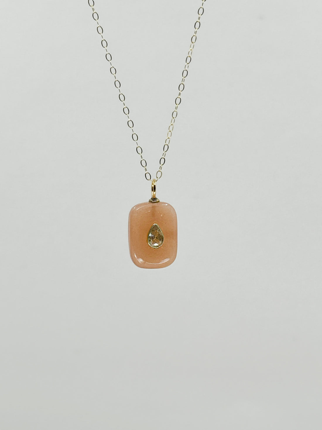 Gold Hour Peach Moonstone Necklace