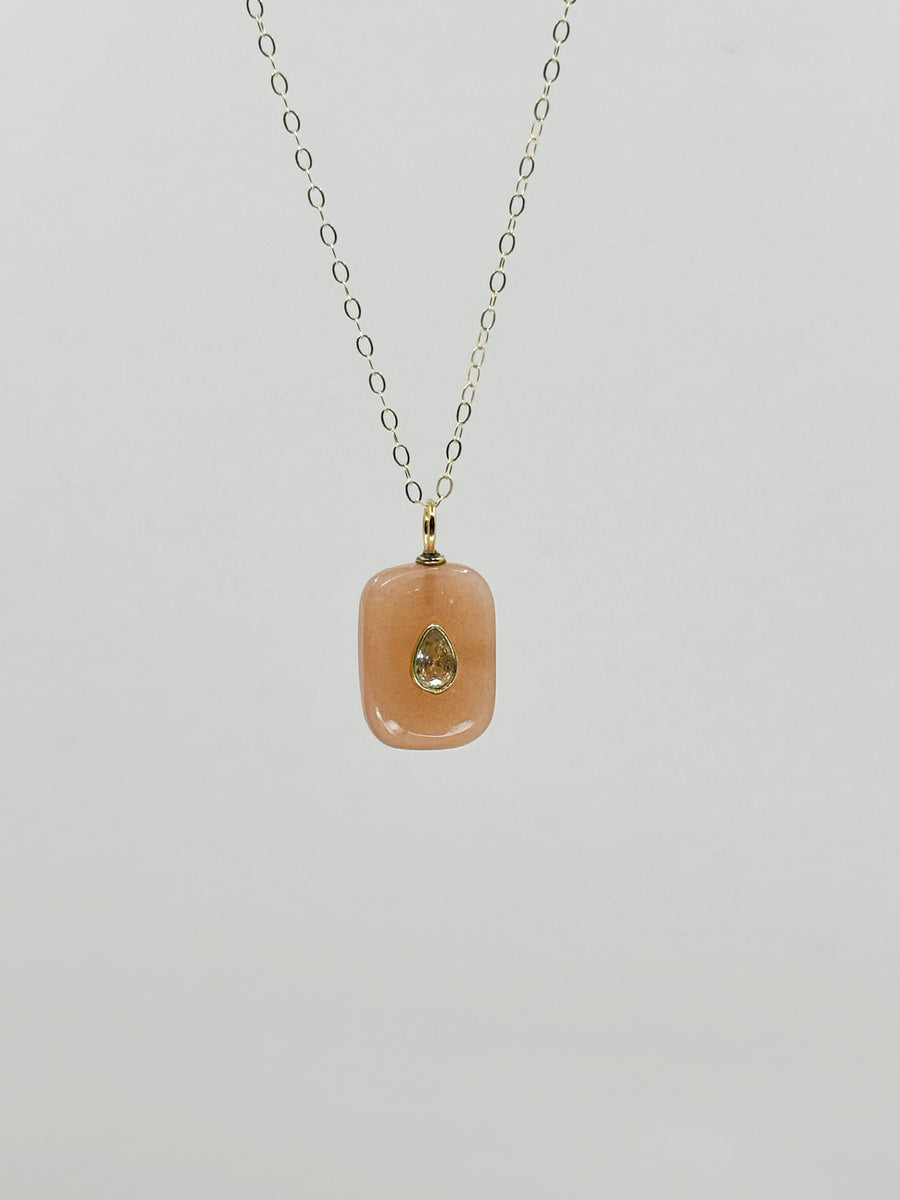 Gold Hour Peach Moonstone Necklace