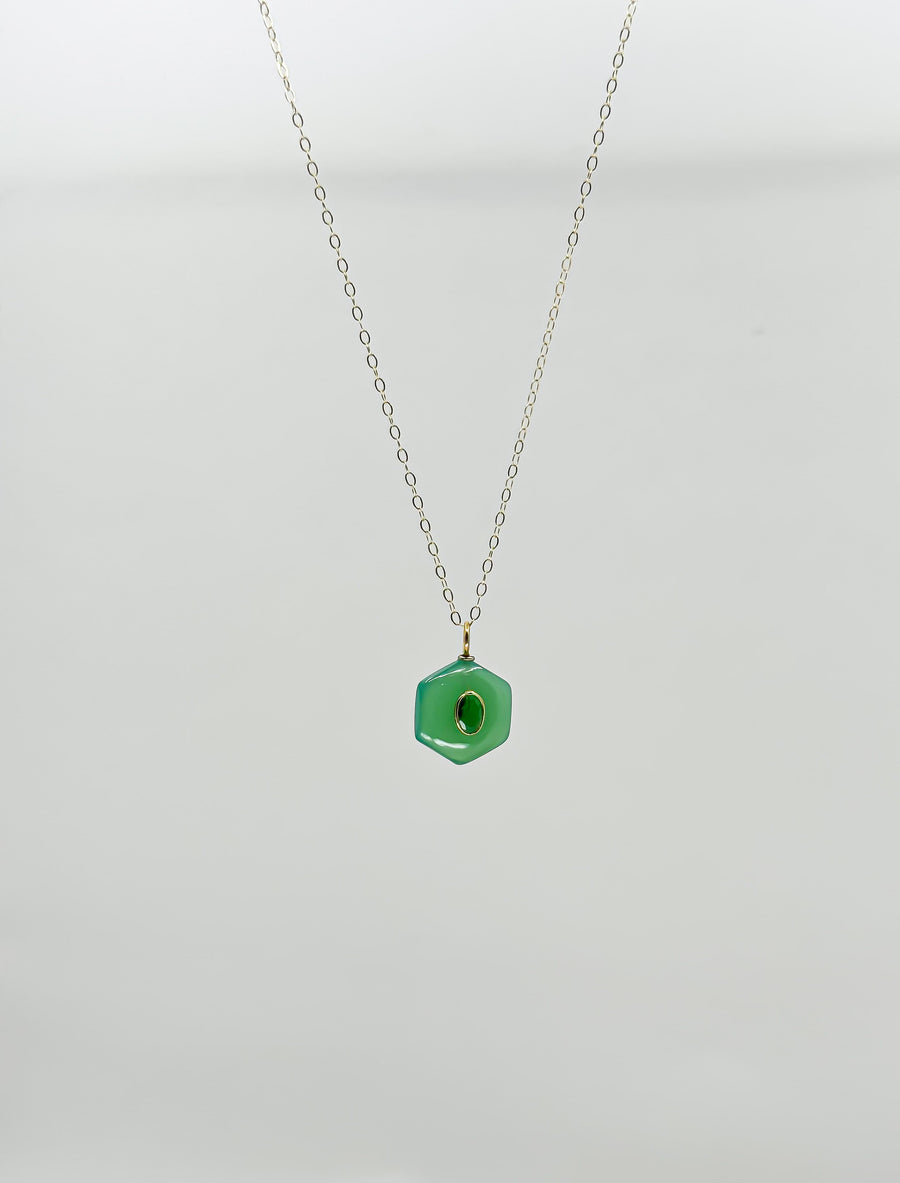 Steady Growth Chrysoprase Chalcedony Necklace