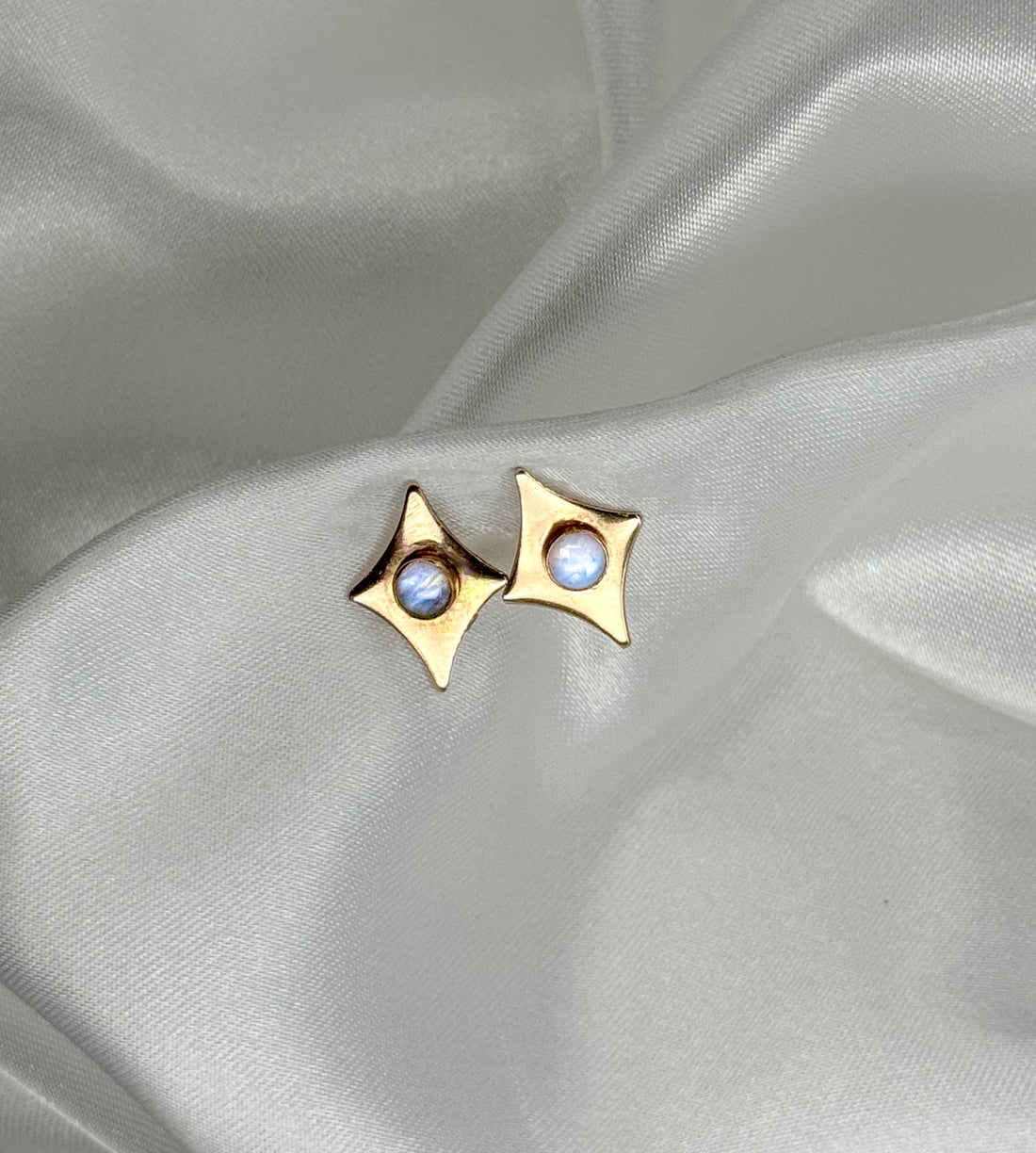 Star On Fire Moonstone Earrings