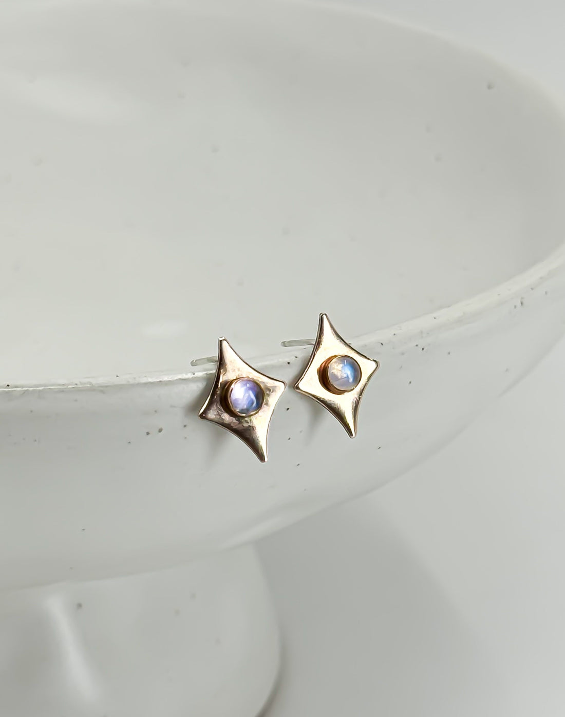 Star On Fire Moonstone Earrings