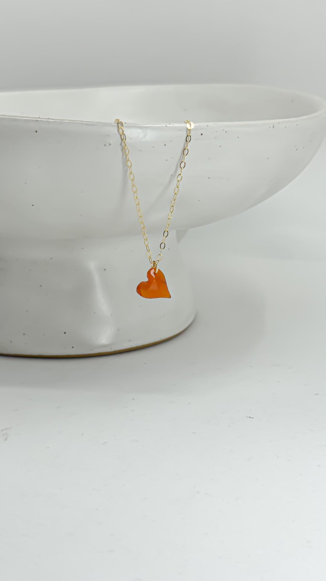 Quiet Flame Carnelian Heart Necklace