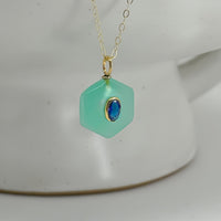 Glimmer Of Truth Aqua Chalcedony Necklace