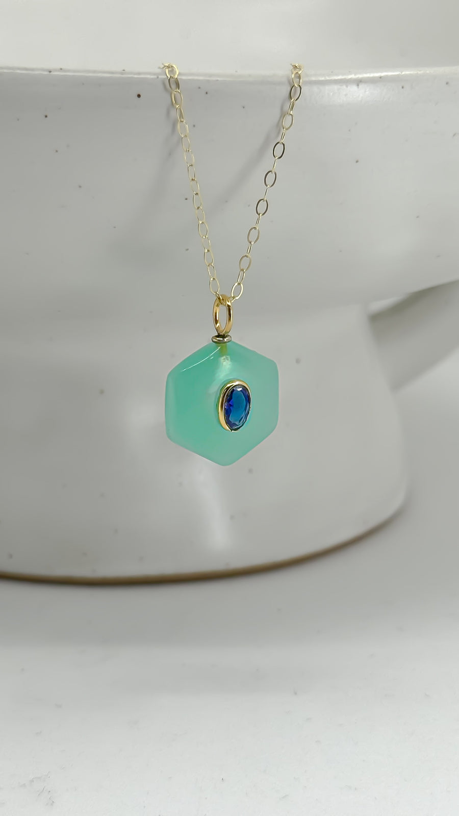 Glimmer Of Truth Aqua Chalcedony Necklace