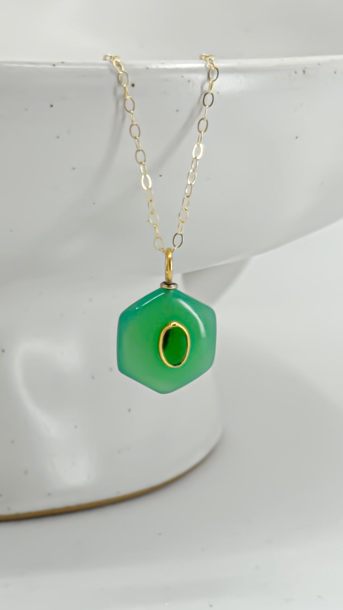 Steady Growth Chrysoprase Chalcedony Necklace