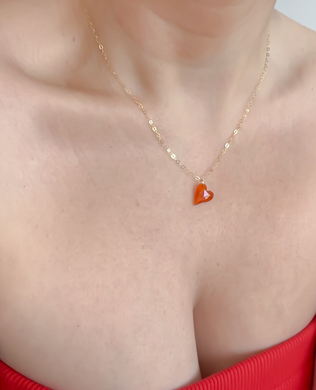Quiet Flame Carnelian Heart Necklace