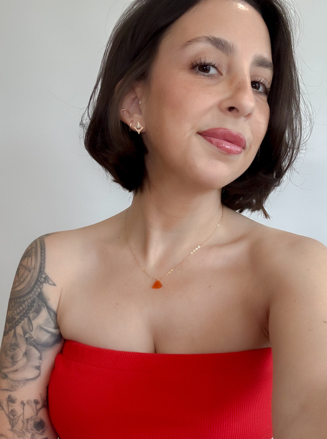 Quiet Flame Carnelian Heart Necklace