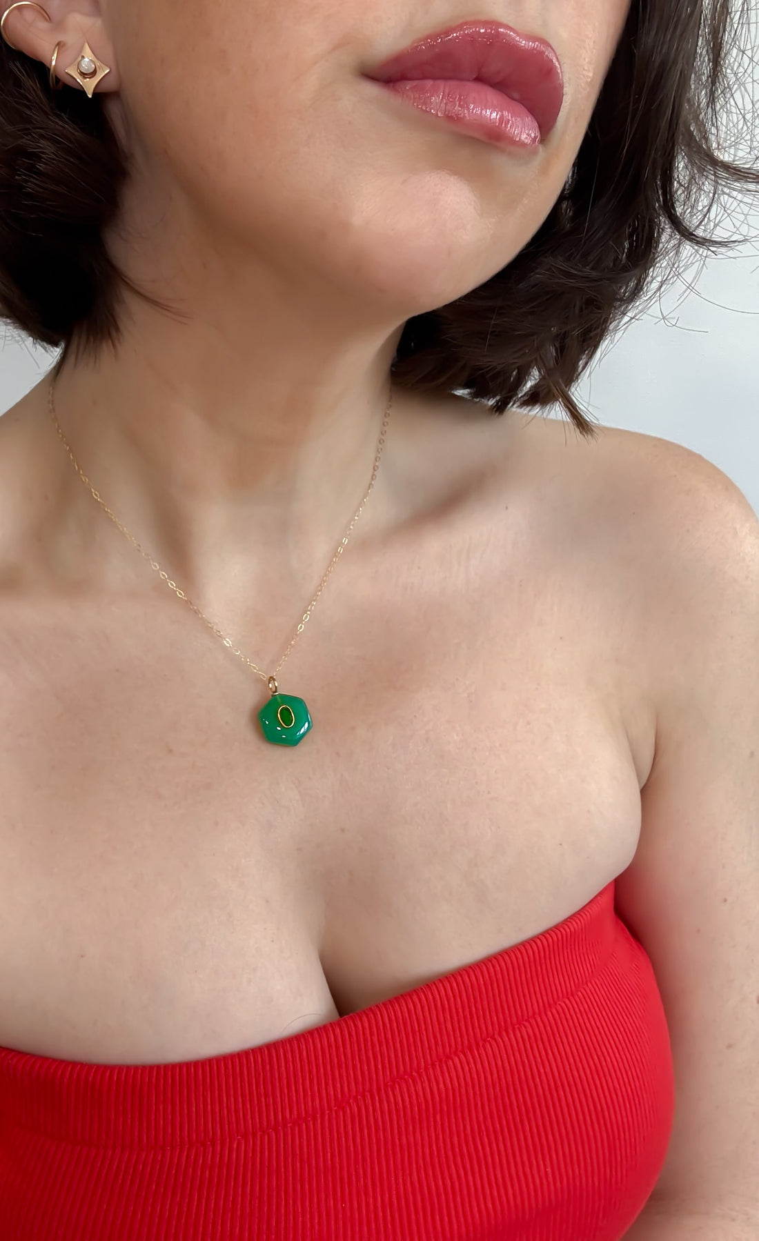 Steady Growth Chrysoprase Chalcedony Necklace