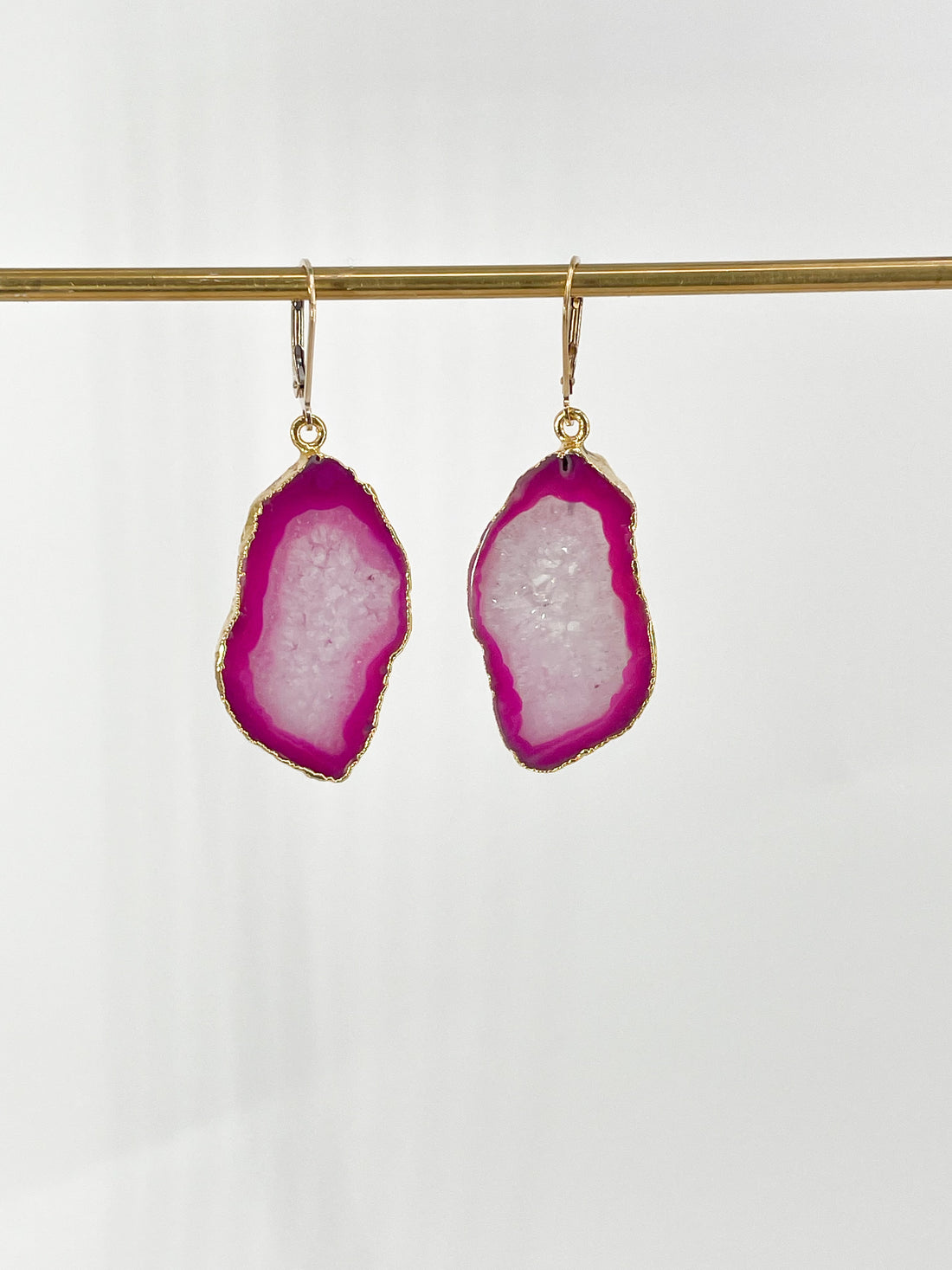Pink Petites Geode Earrings
