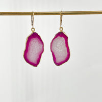Pink Petites Geode Earrings