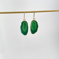 Lucky Green Geode Earrings