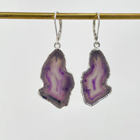 Lavender Swirl Geode Earrings
