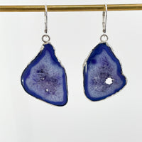 Blue Denim Geode Earrings