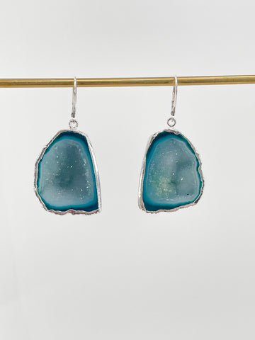 Turquoise Tranquility Geode Earrings