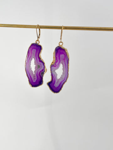 Dreamy Agate Geode Earrings