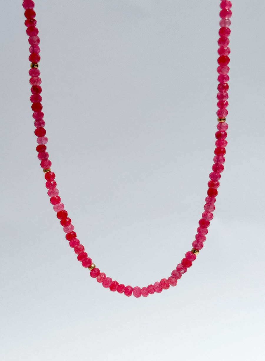 Pink Jade Gemstone Necklace