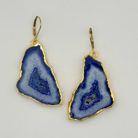 Denim Blues Geode Earrings