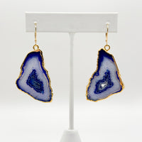 Denim Blues Geode Earrings